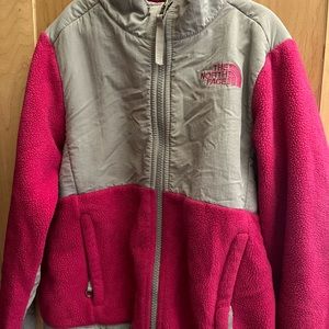 Pink and gray fleece jacket